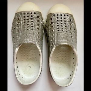 Native Kids Shoes Silver Glitter